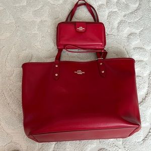 Authentic coach, tote bag with matching wallet